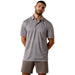 Men's White Geo Print Polo