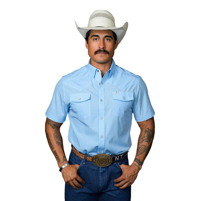 Men's Carson Light Blue Short Sleeve Snap Shirt