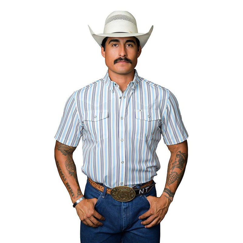 Men's Jake Blue Short Sleeve Snap Shirt