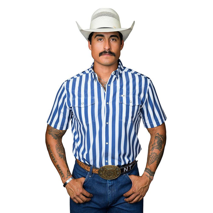Men's Liam Blue Short Sleeve Snap Shirt