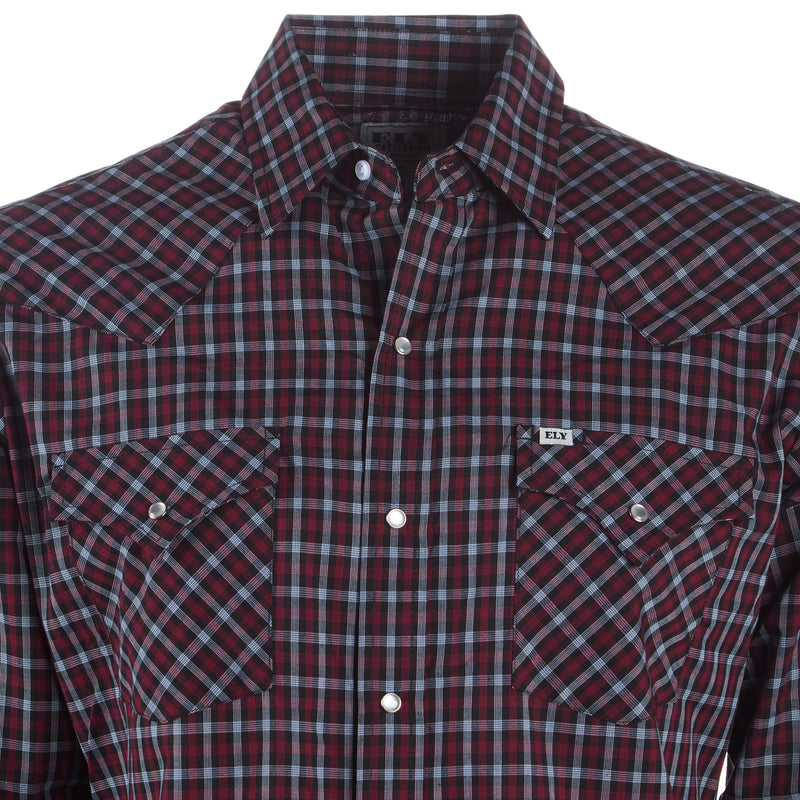 Ely Cattleman Mens Black Long Sleeve Check Shirt