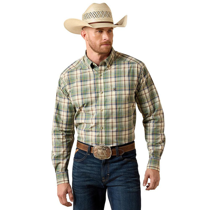 Men's Pro Sebastian Bronze Green Plaid Shirt