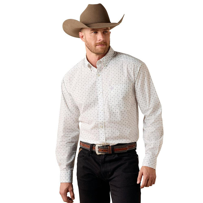 Men's Somers White Print Shirt
