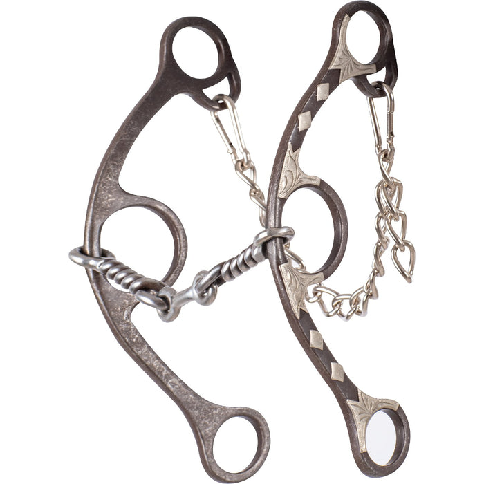 Sherry Cervi Twisted Wire Dog Bone 7 1/2 inch Long Shank Gag Bit