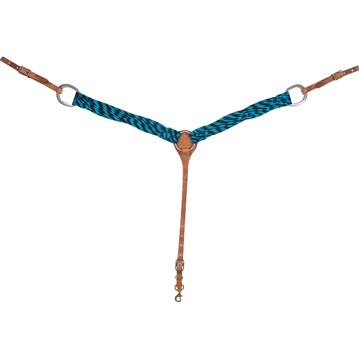 2in Turquoise and Black Mohair Breast Collar