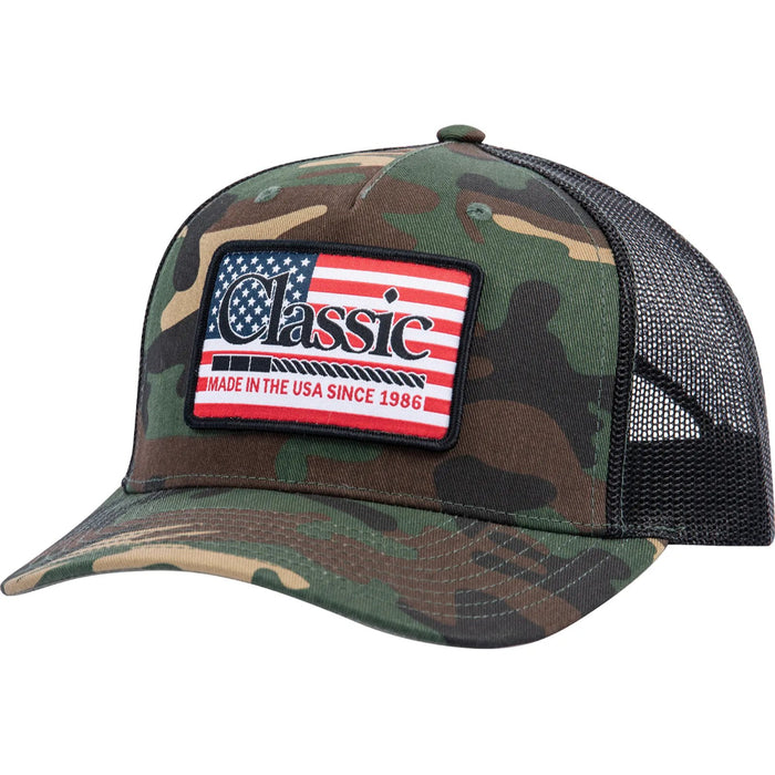 Green Camo and Black Flag Cap