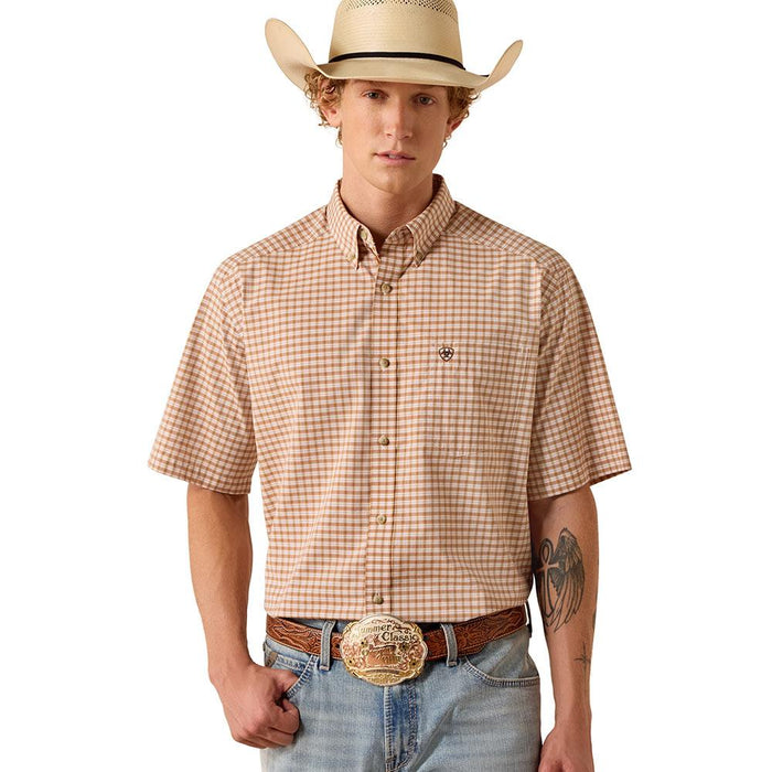 Men's Almond Plaid Pro Niles Shirt
