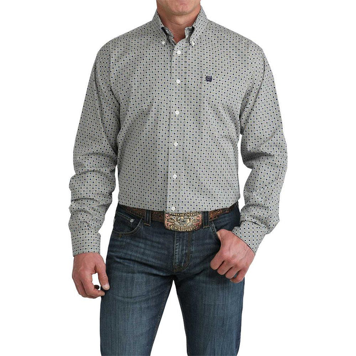Men's Circle Geo Print Long Sleeve Shirt