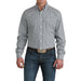 Men's White with Navy Square Print Shirt