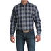 Men's Navy Plaid Print Shirt
