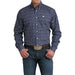 Men's Royal Geo Print Long Sleeve Shirt