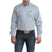 Men's Long Sleeve Light Blue Print Shirt