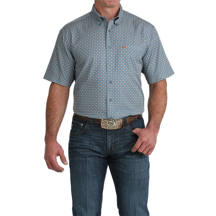 Men's Blue Print Arena Flex Short Sleeve Shirt