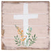 Pink Floral Cross 6in