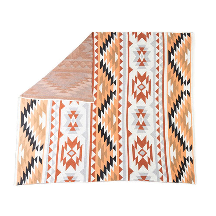 Desert Mesa Aztec Cotton Throw Saddle Sand