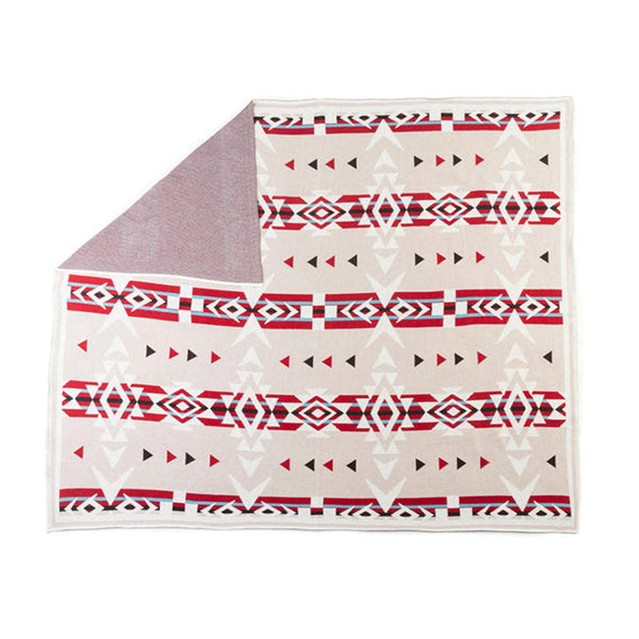 Canyon Arrows Aztec Cotton Throw Blanket Crimson