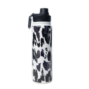 Moo & Bloom Stainless Steel Water Bottle Black Leopard