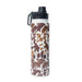Moo & Bloom Stainless Steel Water Bottle Brown Leopard