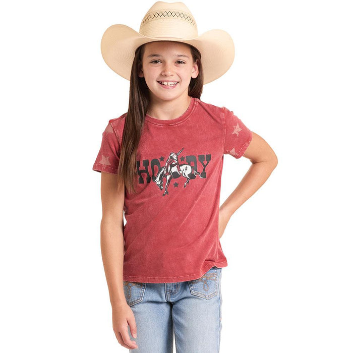 Girl's Red Howdy Tee Shirt