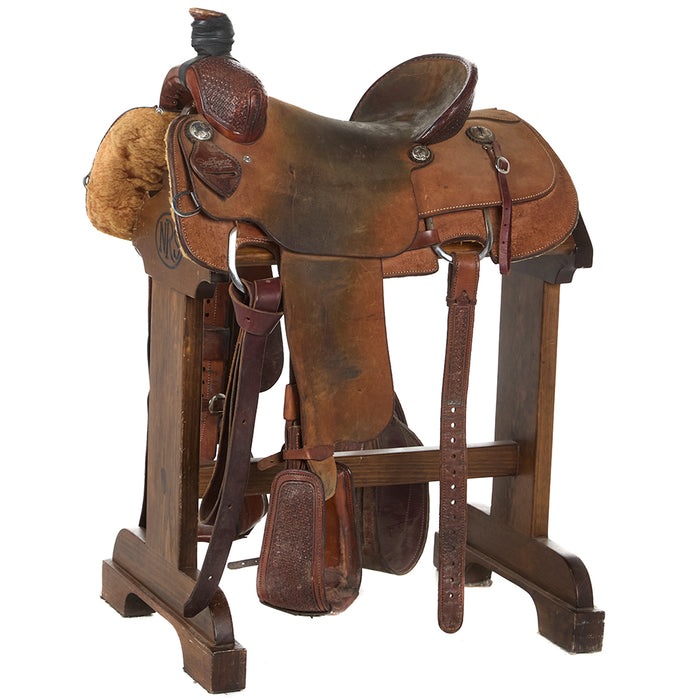 Used 15.5in 1/8 Breed Spider Stamp Team Roper