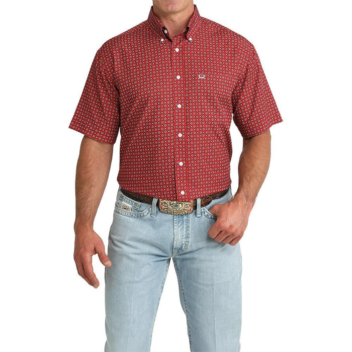 Men's Red Print ArenaFlex Short Sleeve Shirt
