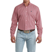 Men's Pink Printed Long Sleeve Shirt