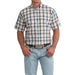 Men's Coral Plaid Short Sleeve Shirt
