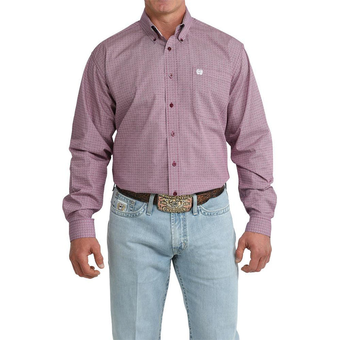 Men's Purple Print Long Sleeve Shirt