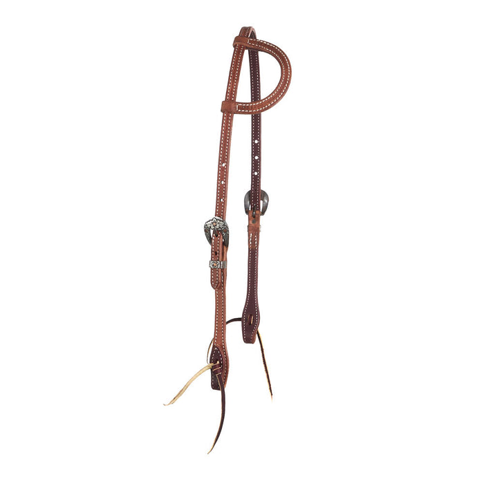 Premium Single Ear Headstall with Floral Heel Buckles