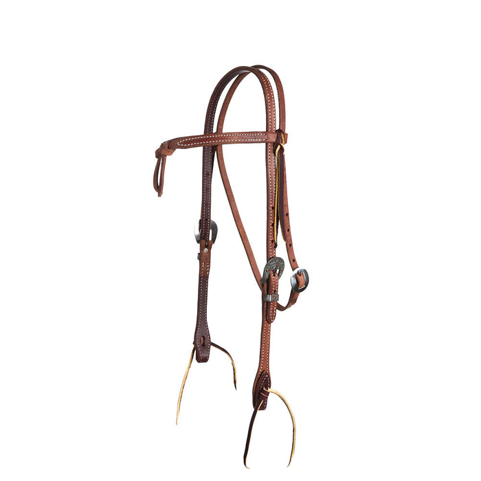 Premium Knotted Browband Headstall with Floral Heel Buckles