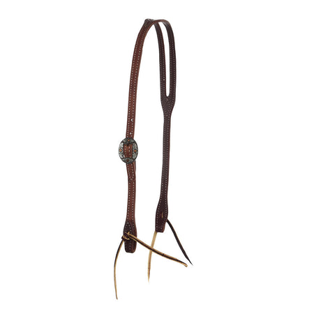 NRS Tack Premium Slot Ear Headstall with Floral Buckle