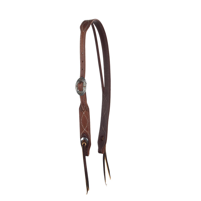 Figure Eight Stitched Split Ear Headstall with Floral Buckle