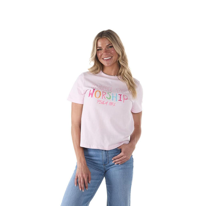 Pink Made To Worship Crop Top