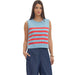 Women's Blue Striped Sleeveless Top