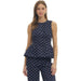 Women's Navy Polka Dot Sleeveless Top