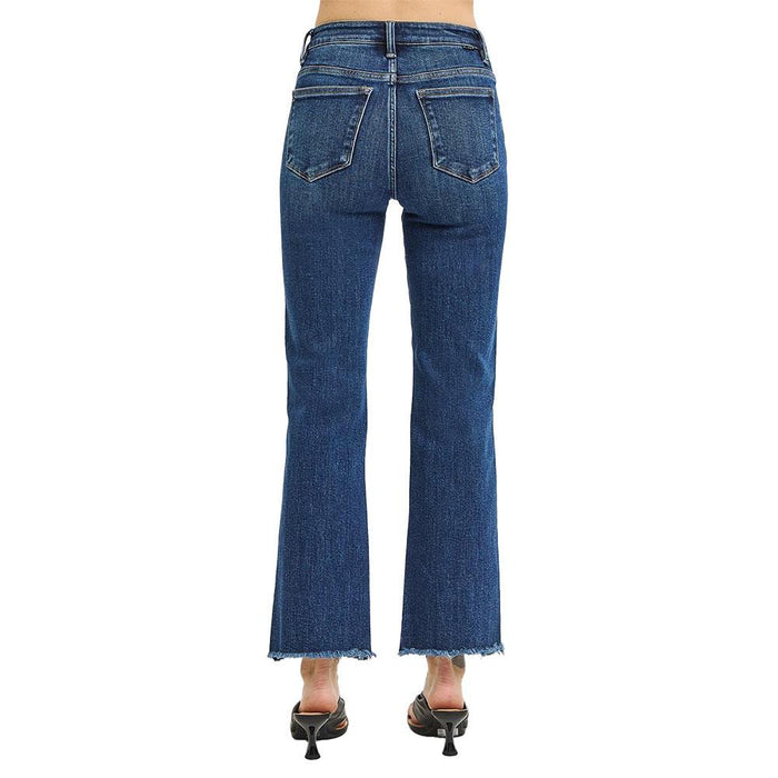 Women's Dark Tummy Control Crop Straight Jeans