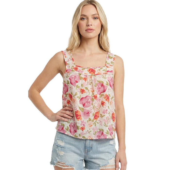 Women's Pink Floral Print Tank
