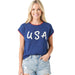 Women's Navy USA Embroidered Top