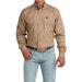 Men's Khaki Solid Long Sleeve Shirt