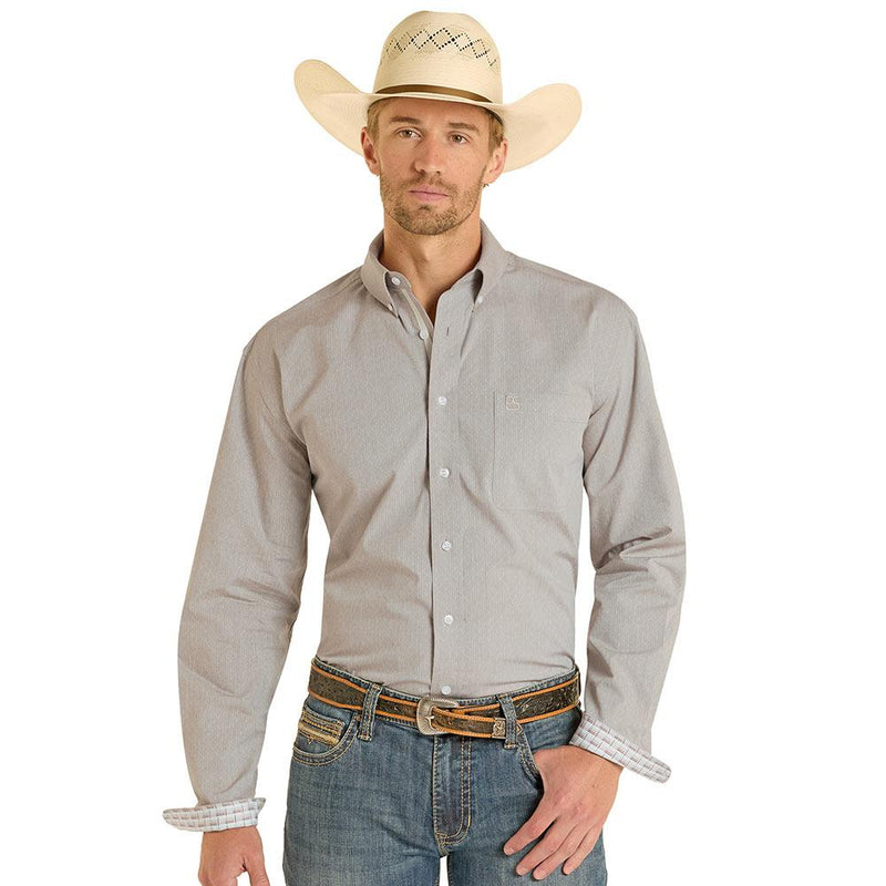 Panhandle Men's Taupe Pickstitch Shirt, XXL