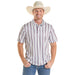 Men's Blue & Red Stripe Performance Polo