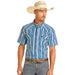 Men's Blue Striped Performance Shirt