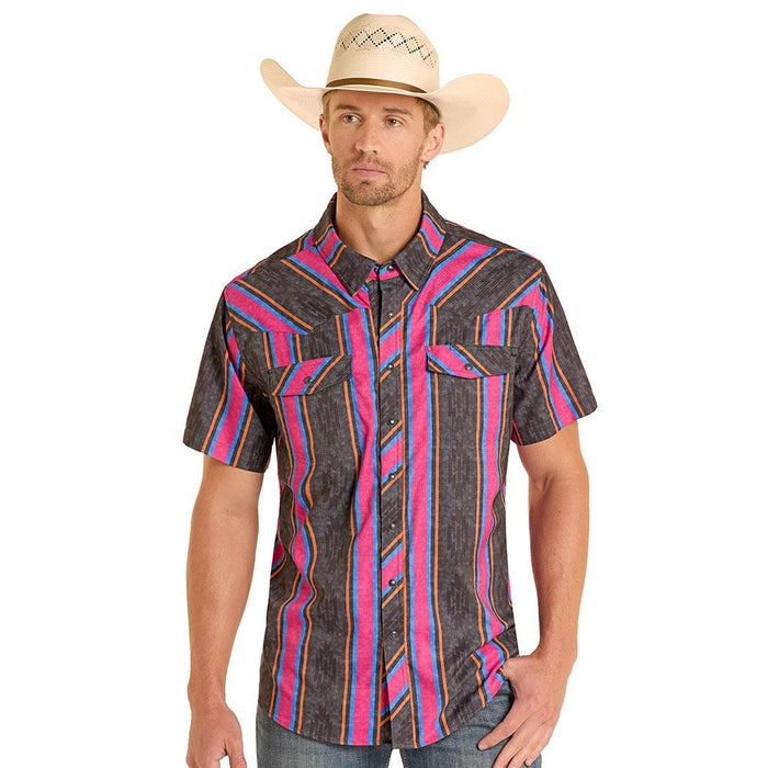 Men's Black Stripe Tek Western Shirt