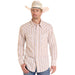 Men's Tan Linen Stripe Shirt
