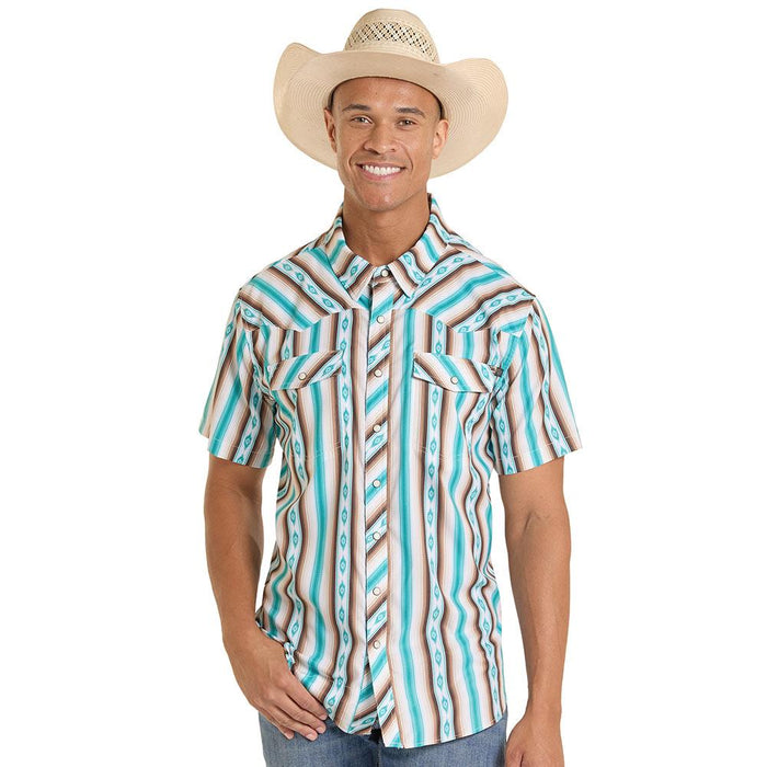 Men's White Aztec Tek Western Shirt