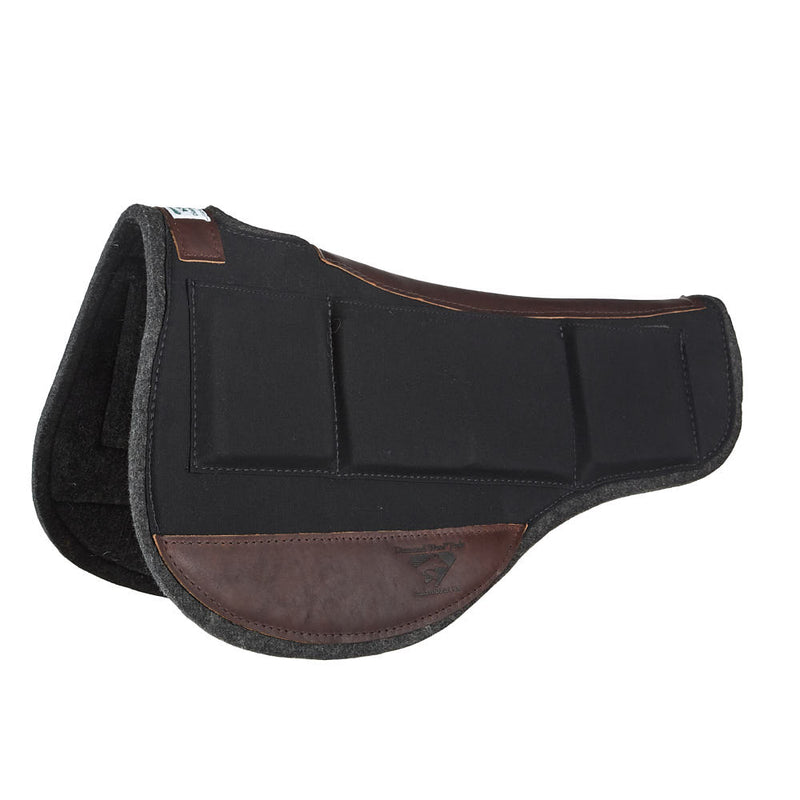 Black Round Contoured 1/2in 33x28 Shim Saddle Pad