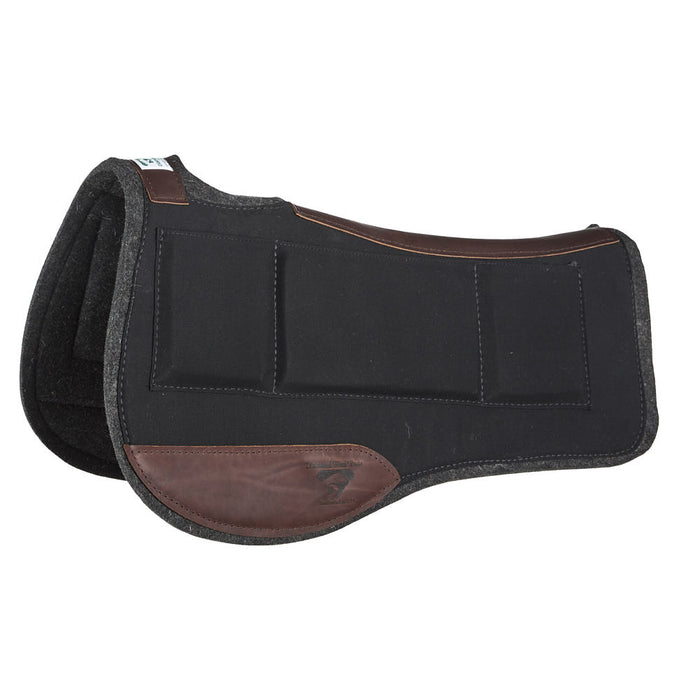Black Endurance Square Contoured 1/2in 33x30 Shim Saddle Pad