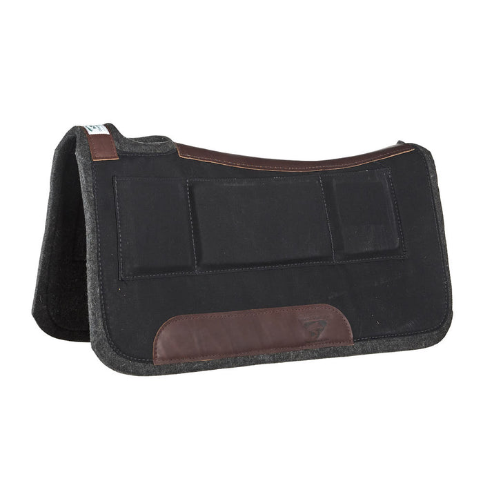 Black square Contoured 1/2in 30x30 Shim Saddle Pad
