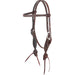 Chocolate Roughout Browband Headstall with Rosettes Strings