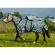 Turquoise Glass Fly Sheet with Attached Neck and Belly Band